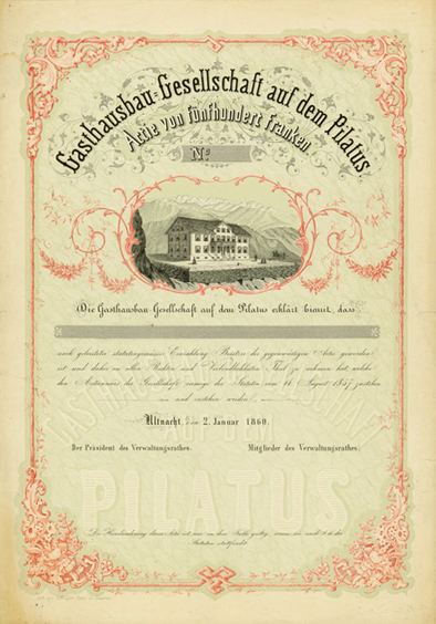 Gasthausbau-Gesellschaft auf dem Pilatus, Altnacht 1860